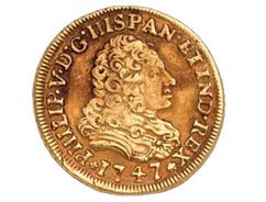 ejemplo de moneda redonda de busto en oro